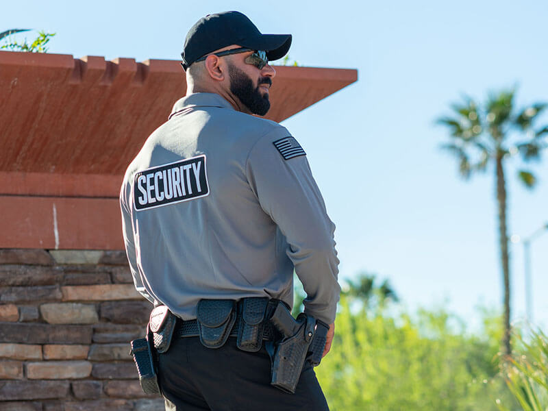 A power plant security officer monitoring the facility with surveillance equipment to prevent unauthorized access.