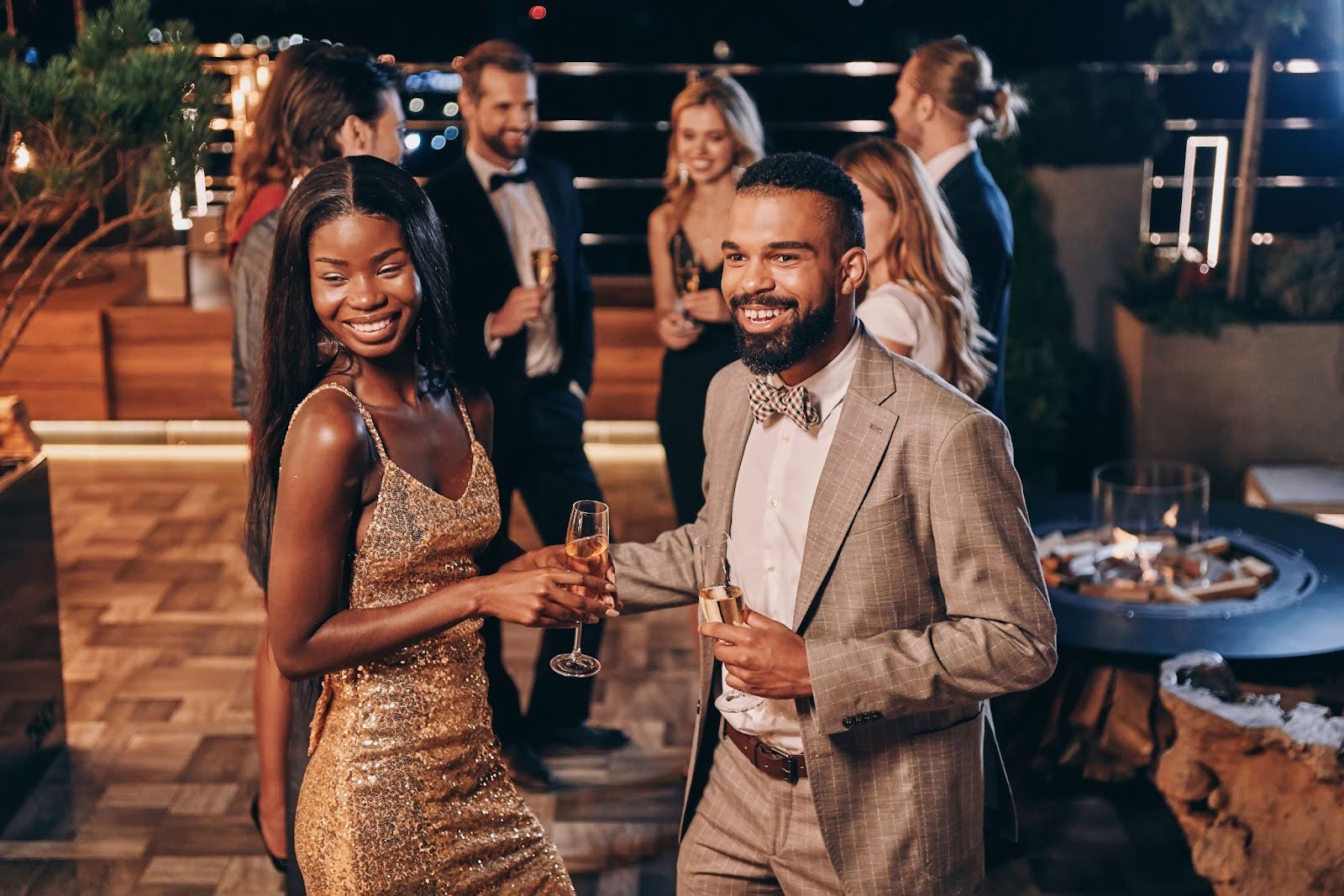 Trained security guard ensuring private party security at an exclusive event
