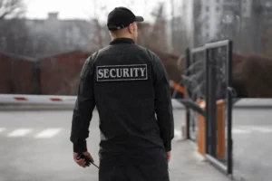 Religious security guard ensuring safety at a place of worship