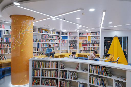 Advanced security public library surveillance system monitoring the premises
